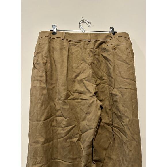 Saks Size 14 Tan Wool Stretch High Rise Wide Leg Dress Pants Office Siren Work - Picture 7 of 12